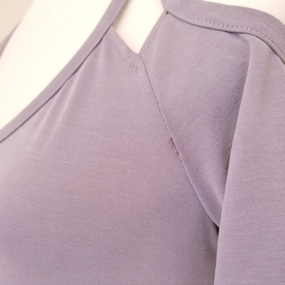 SOCIALITE Cutout Shoulder, Short Sleeve Dress, Purple - Picture 3 of 6